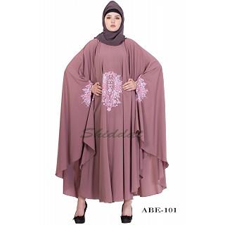 Irani kaftan with embroidery - Puce Pink